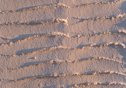Relief d’un enduit mural mis en évidence par une lumière rasante